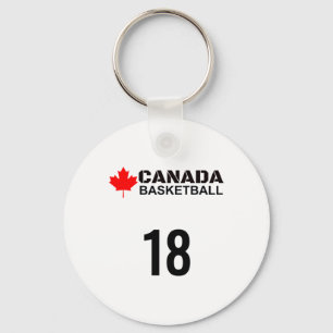 Canada Basketball Number 18 Design Gift Idea Key Ring