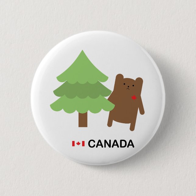 Canada Bear 6 Cm Round Badge (Front)