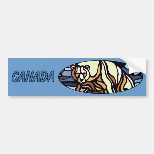 Canada Bear Bumper Sticker Canada Wildlife Gifts (Front)