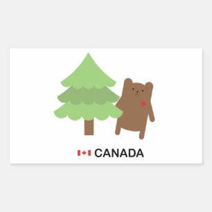 Canada Bear Rectangular Sticker