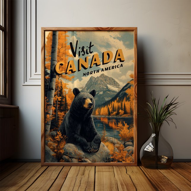 Canada Black Bear Vintage Travel Poster (Creator Uploaded)
