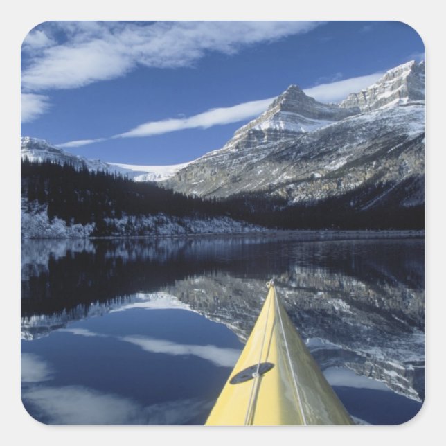 Canada, British Columbia, Banff. Kayak bow on Square Sticker (Front)