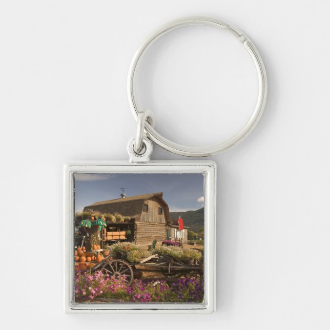 CANADA, British Columbia, Enderby. Log Barn Key Ring (Front)