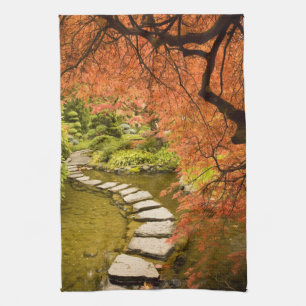 CANADA, British Columbia, Victoria. Autumn Tea Towel