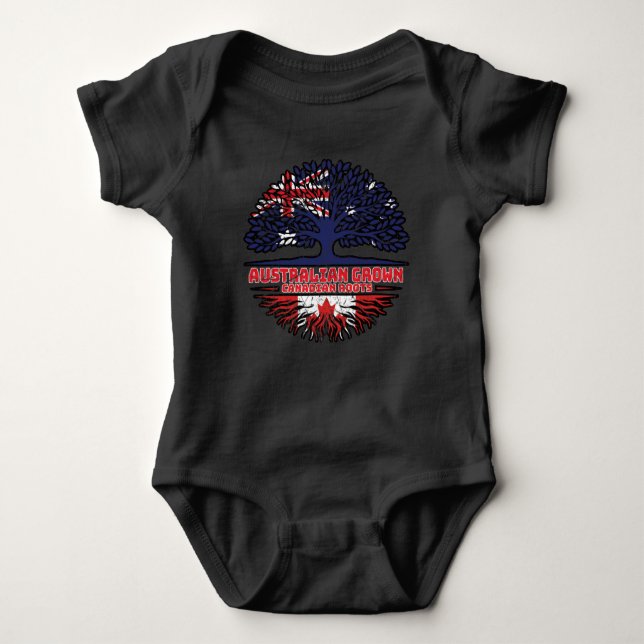 Canada Canadian Australia Australian Tree Roots Baby Bodysuit (Front)