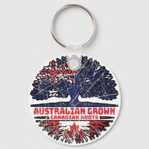 Canada Canadian Australia Australian Tree Roots Key Ring