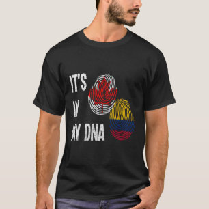 Canada Canadian Colombia Colombian Mixed Dna Flag T-Shirt