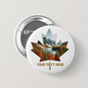 Canada Canadian Flag Custom Photo Text Vintage 6 Cm Round Badge