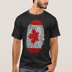 Canada Canadian Flag Fingerprint Maple Leaf Citize T-Shirt