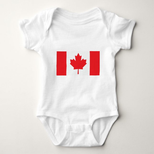 Canada Canadian flag Maple Leaf Baby Bodysuit (Front)