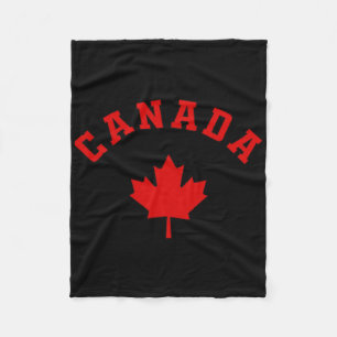 Canada Canadian Flag Maple Leaf Logo Hiking Skiing Fleece Blanket