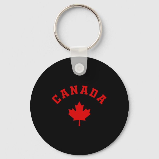 Canada Canadian Flag Maple Leaf Logo Hiking Skiing Key Ring (Front)