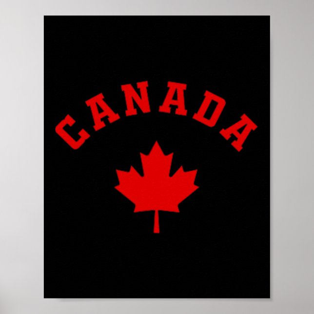 Canada Canadian Flag Maple Leaf Logo Hiking Skiing Poster (Front)