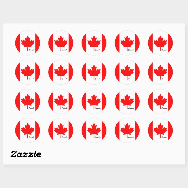 Canada & Canadian flag patriots, holiday / sports Classic Round Sticker (Sheet)