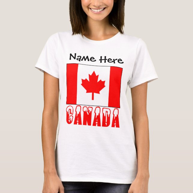 Canada Canadian Flag Personalised T-Shirt (Front)