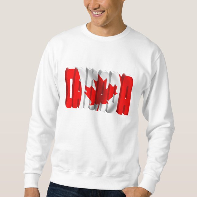 CANADA Canadian Flag Text Sweatshirt (Front)