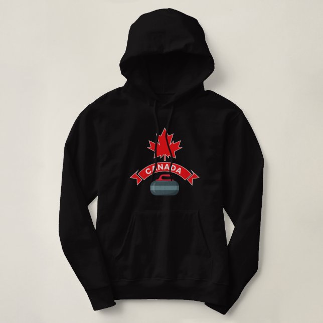 Canada Canadian Team Curling Red White Winter Spor Hoodie (Design Front)