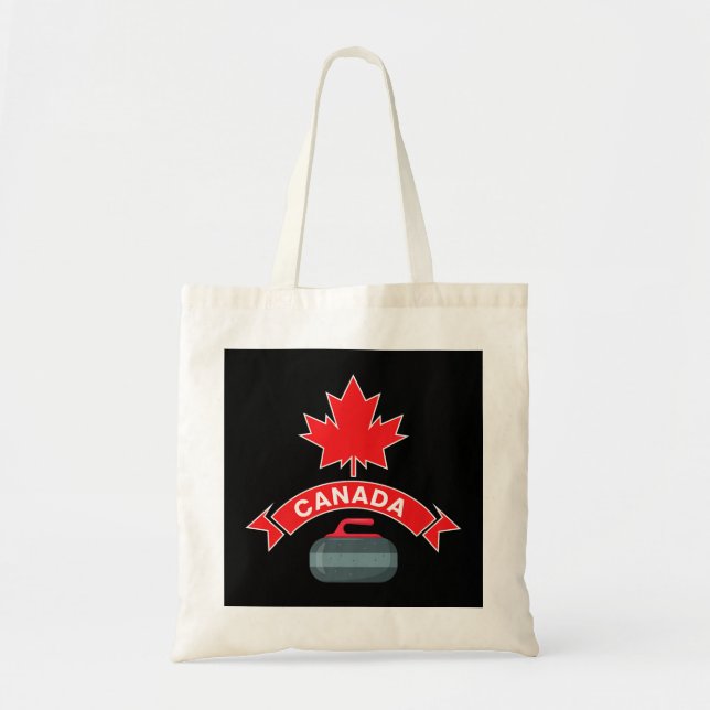 Canada Canadian Team Curling Red White Winter Spor Tote Bag (Front)