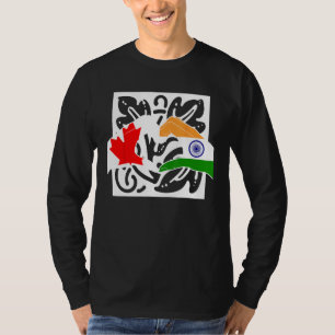 Canada Canadians India Indian Mixed DNA Flag T-Shirt