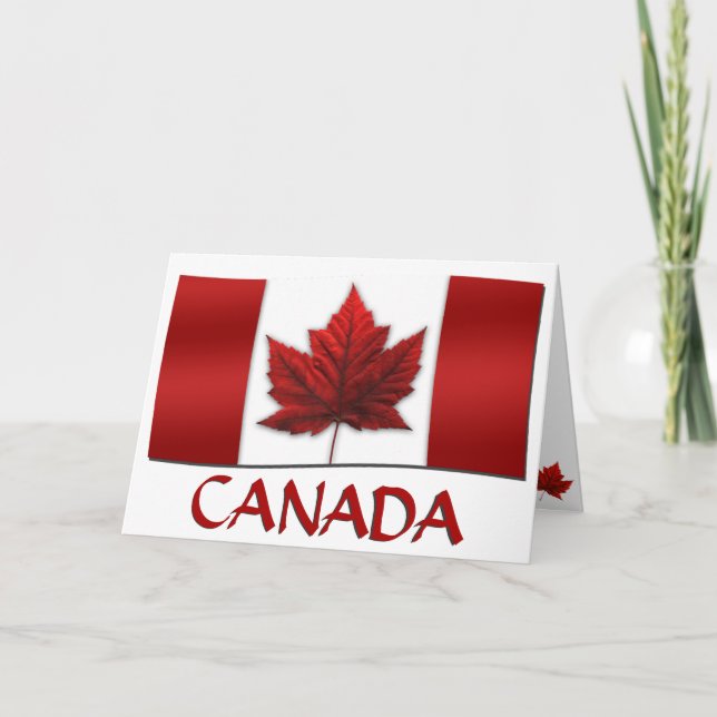 Canada Cards Canada Flag Greeting Cards Custom (Front)