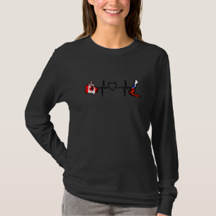 Canada Chili Flag Canadian Chilean Heartbeat 1 T-Shirt