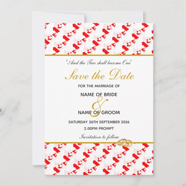 CANADA Christian Special Event Wedding Celebration Save The Date (Front)