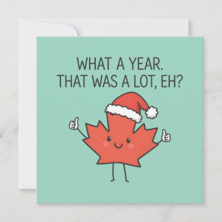 Canada Christmas Maple Leaf Holiday Card