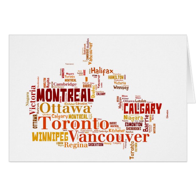 Canada Cities Word Art (Front Horizontal)