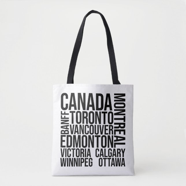 Canada Cities Word Art - Toronto Travel Tote Bag (Front)