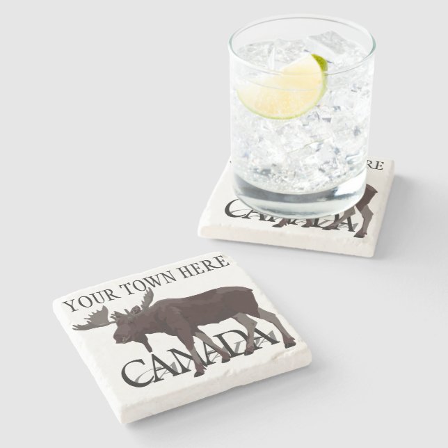 Canada Coasters Moose Art Canada Drink Coasters (Side)