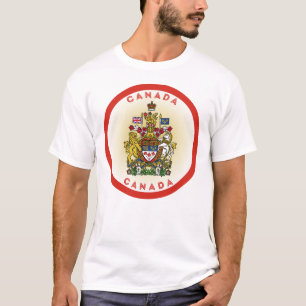 Canada Coat of Arms Circle Shape T-Shirt