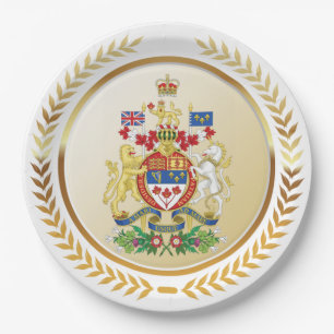 Canada Coat of Arms Paper Plate