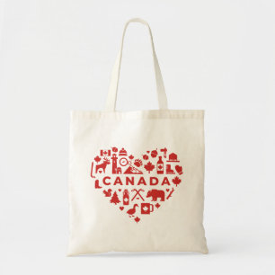 Canada Collage Heart Tote Bag