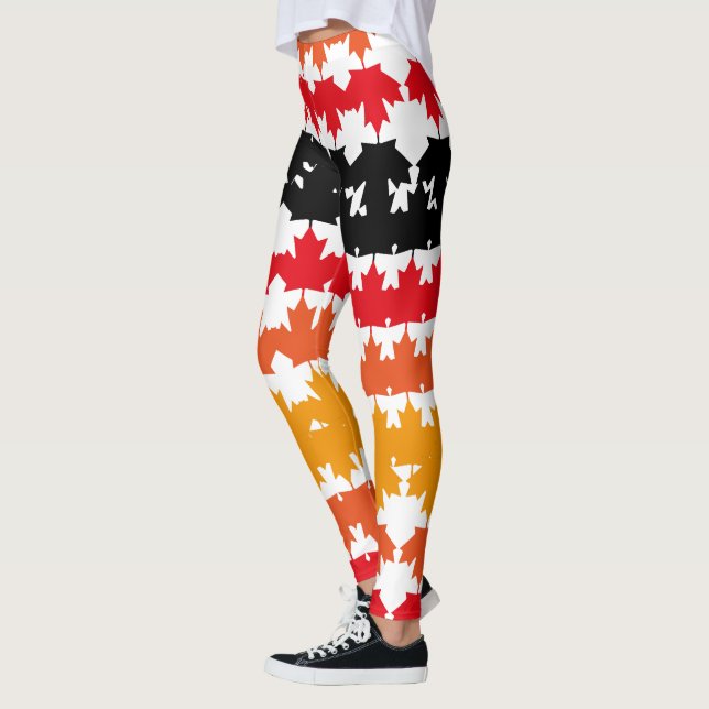 CANADA COLORS MAPLE BY MASANSER PIXELAT LEGGINGS (Left)