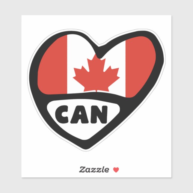 Canada Country Code Flag Heart, CAN  (Sheet)