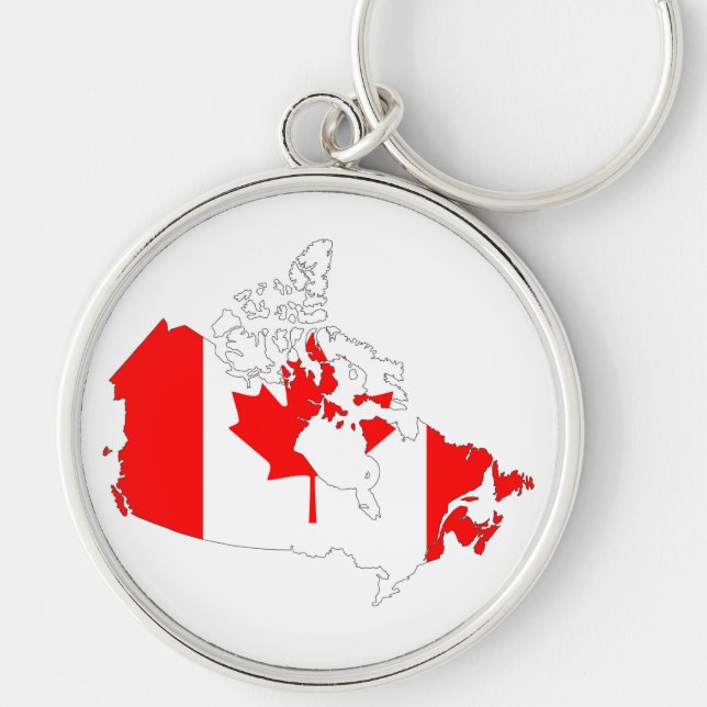 canada country flag map shape silhouette symbol key ring (Front)