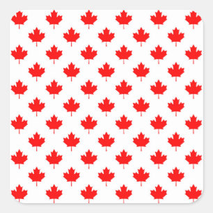 canada country flag symbol maple leaf pattern text square sticker