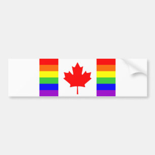 canada country gay flag symbol lesbian homosexual bumper sticker