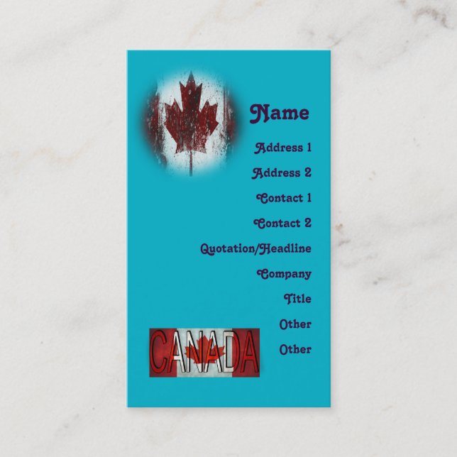 Canada Create Your Own Business Card (Front)
