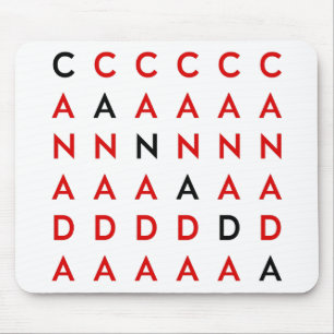 Canada Crossword Puzzle Grid Light-Colour Mouse Pad