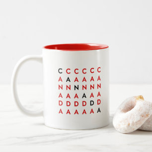 Canada Crossword Puzzle Grid Light-Colour Two-Tone Coffee Mug