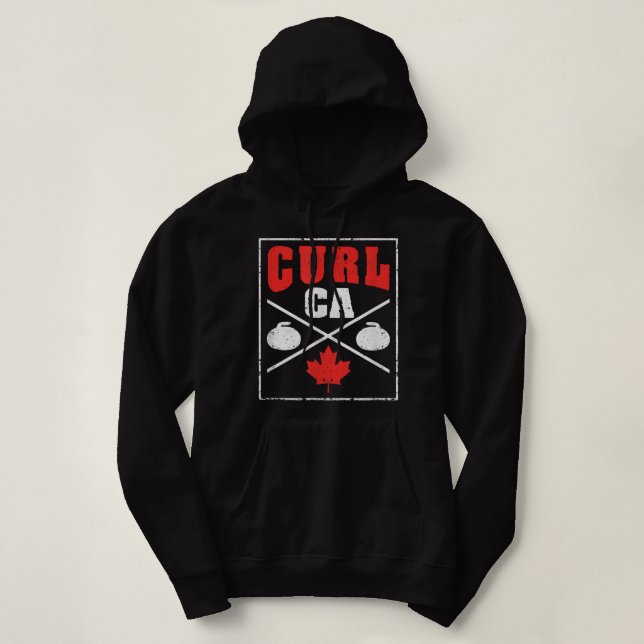 Canada Curling Team Canadian Curler Player Winter  Hoodie (Design Front)