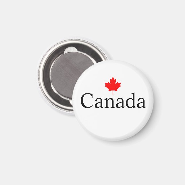 Canada custom text with red maple leaf minimalist magnet (Front/Back)