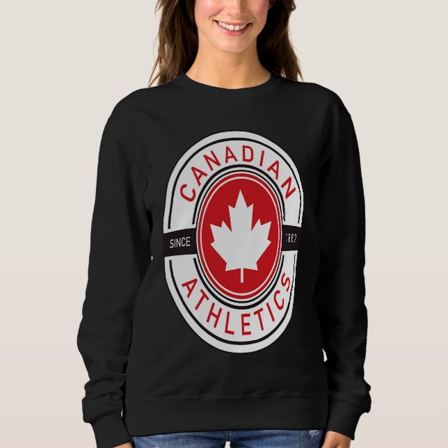 Canada Day  Athletic Team Canada Flag Maple Leaf Sweatshirt (Front)