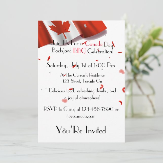Canada Day BBQ Invitation (Standing Front)