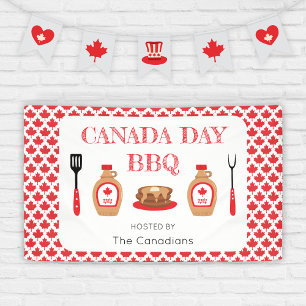 Canada Day BBQ Maple Leaf Banner