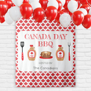 Canada Day BBQ Maple Leaf Tapestry Backdrop