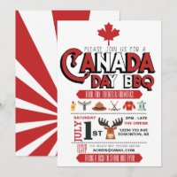 Canada Day BBQ Party Invitation