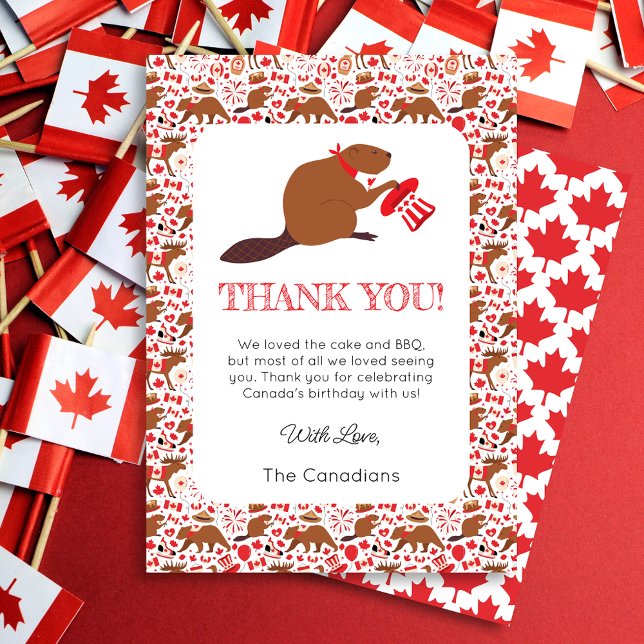 Canada Day Beaver Thank You Card (Creator Uploaded)