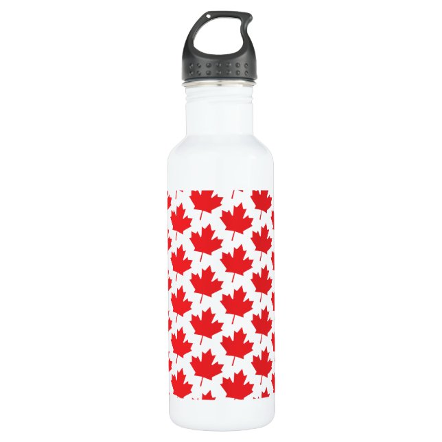 Canada Day Big Canadian Flag Maple Leaf 710 Ml Water Bottle (Front)